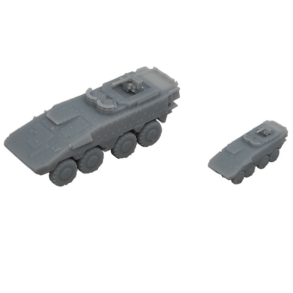 5PCS 1/350 1/700 Scale Boxer Armored Vehicle Length 25.6mm/12.8mm Model Crawler Car Resin Assembly Toys Parts for Hobby Display