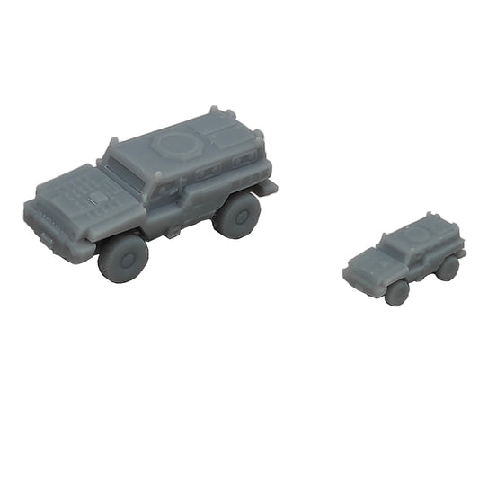 5PCS 1/350 1/700 Scale Predator Armored Lightning Protection Vehicle Resin Model Assembly Parts with Length 18mm/9mm Toys Crawler Car