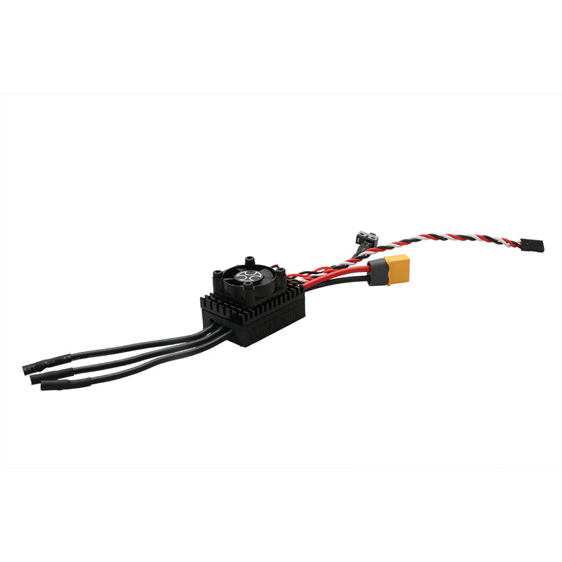 1PCS AM32 Brushless ESC with Cooling Fan 2-4S 80A Large Current Electronic Speed Controller w XT60 Power Connector/3.5mm Banana Plug