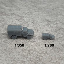 Load image into Gallery viewer, 5PCS Ural 4320 Military Truck Model Length 20.8mm/10.4mm 1/350 1/700 Scale DIY Resin Display Toys Transport Vehicles

