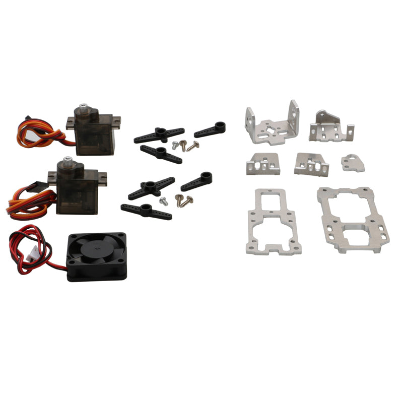 1Set DJI O3 Camera Dual Axle Gimbal Bracket with Cooling Fan 4.8-5V 9G Servo Pan/Tilt Mount Stand for FPV Drone Head Tracker