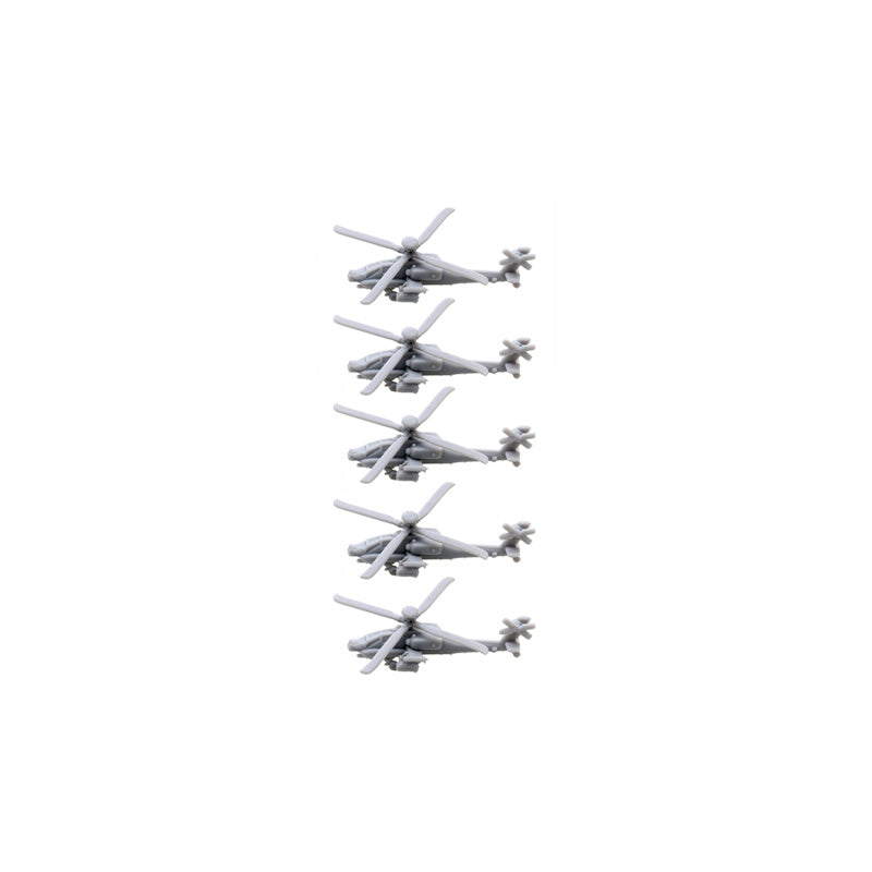 5Set AH-64 Apache Gunship Attack Aeroplane Length 6/25/43.7/50mm 1/2000 1/700 400 350 Scale Model Armed Helicopter for DIY Toys