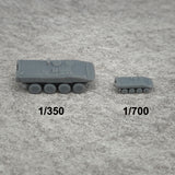 5PCS DIY Model Toys BAE System Amphibious Tank 1/350 1/700 Scale Length 23.2/11.6mm Resin Assembly Combat Vehicle