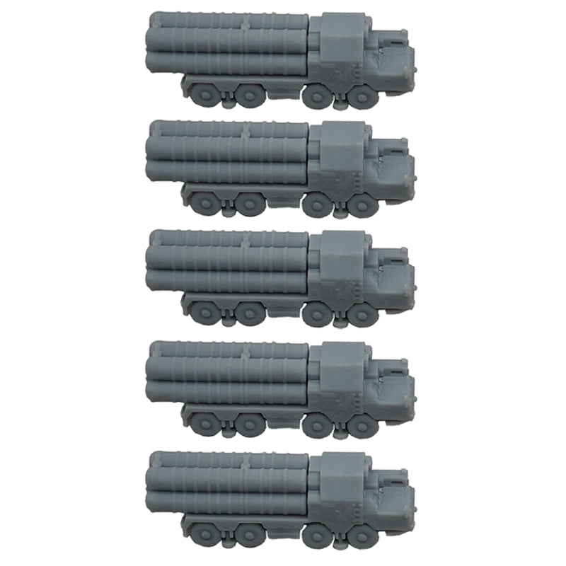 5PCS S300 Anti-aircraft Missile Resin Model Air Defense Missile Vehicle Length 36.5mm/18.3mm 1/350 1/700 Scale Toy Parts