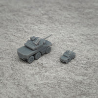 5PCS 1/350 1/700 Scale EBRC Armored Reconnaissance Vehicle Length 22.7mm/11.4mm Resin Display Toys Tanks Model for DIY Hobby Parts