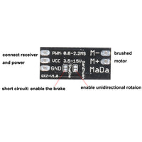 1PCS 1-2S Micro Mini Dual-way Brushed ESC DC Motor Driver Module PWM Control Board for RC Boat/Car DIY Model