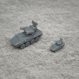 5PCS Stryker Anti-aircraft Missile Vehicle Length 19.7mm/9.8mm 1/350 1/700 Scale Resin Model Tank for Hobby Toys DIY Display