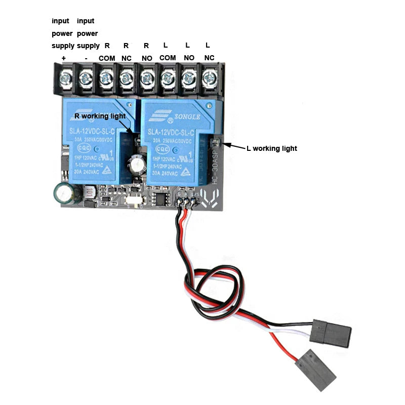 1PCS 12V-80V Dual-way Relay Switch Light Controller Module Motor Forward Reverse Controlling Electric Board for RC Drone Aircraft