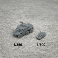 5PCS 1/350 1/700 Scale EBRC Armored Reconnaissance Vehicle Length 22.7mm/11.4mm Resin Display Toys Tanks Model for DIY Hobby Parts