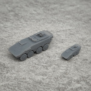 5PCS 1/350 1/700 Scale Boxer Armored Vehicle Length 25.6mm/12.8mm Model Crawler Car Resin Assembly Toys Parts for Hobby Display