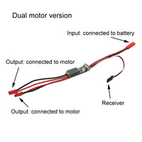 1PCS 30A Unidirectional Brushed ESC Input 2-6S 5-25.2V Electronic Speed Controller Module for RC Boat Model Toys Airplane 370 380 390 540 550 Large Current Motor