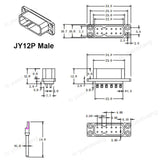 2Pairs JY12P Servo Connector 12 Pin Terminal Male Female Connector for RC Fixe-wing Airplane Battery/Motor/Servo Connection