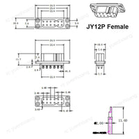 2Pairs JY12P Servo Connector 12 Pin Terminal Male Female Connector for RC Fixe-wing Airplane Battery/Motor/Servo Connection