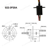 1PCS 3CH 20A Large Current Collector Conductive Slipring High Power Slip Ring with Flange 360 degree Rotation Joint Connector Ring