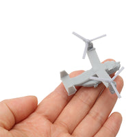 5PCS V-22 Helicopter Model 1/2000 1/700 1/350 Length 7mm/25mm/50mm Opening Wing Resin Aircraft for RC Ship DIY Display