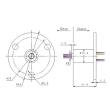 Load image into Gallery viewer, 1PCS Outer Dia 12.5mm Conductive Electric Brush Slip Ring 8CH 1.5A Collector Ring 360 Degree Rotation Ring Joint Connector
