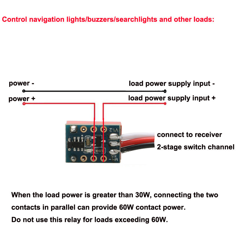 4PCS Max Current 1A DPDT Relay PWM Switch Support 5V Receiver Electronic On-off Module fo Remote Control Drone Model Light Controller