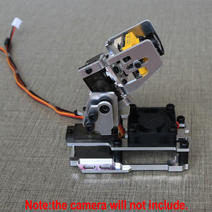 1Set DJI O3 Camera Dual Axle Gimbal Bracket with Cooling Fan 4.8-5V 9G Servo Pan/Tilt Mount Stand for FPV Drone Head Tracker