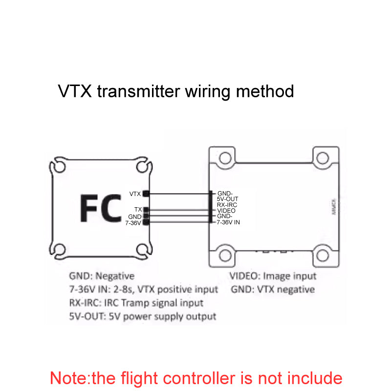 1Set FPV RC Drone VTX 3.3G 4W Transmitter VRX 3.3G Receiver 7V-36V 16CH Analog Image Transmission Module for Security Monitoring