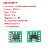 1pcs 5A Mini One-way Brushed ESC for Model Airplane