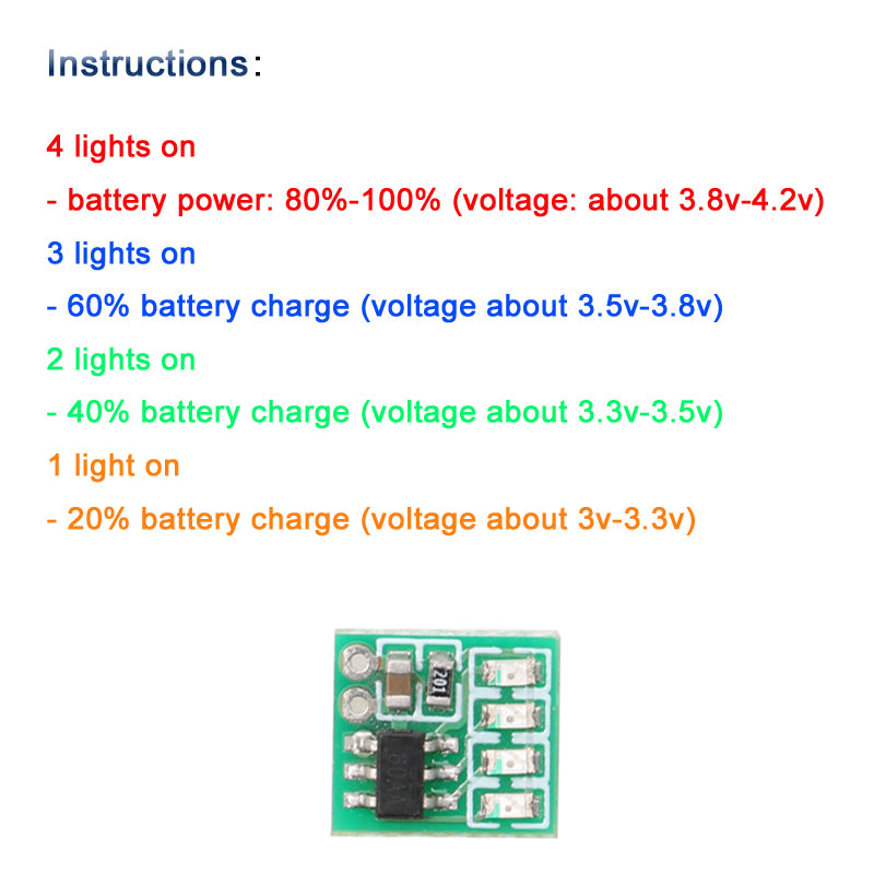 2pcs Mini Lipo Battery Capacity Indication Module for RC Model