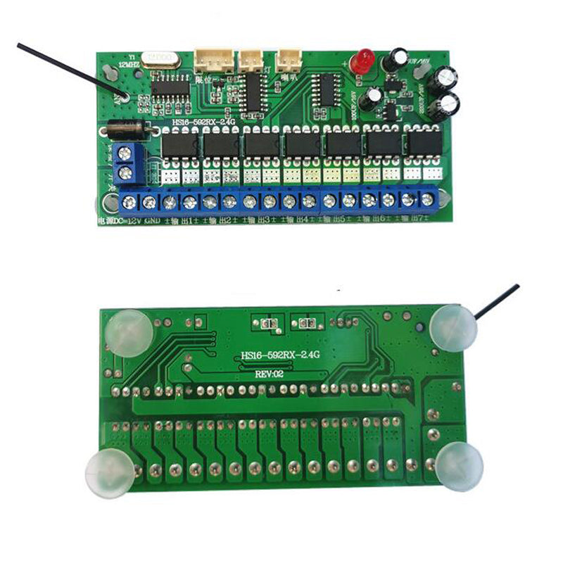 1set 16CH 2.4G Remote Controller 6-12V Receiver Board Wireless Kit for Excavator Car Model