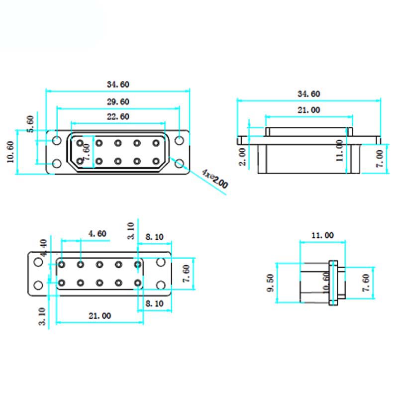 2Pairs 10Pin MX10 Servo Connector Female Male For VTOL Landing Gear Navigation Light RC Plane Fixed Wing Turbojet