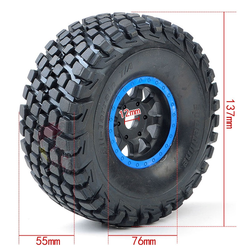 2PCS 137mm Diameter Wheel Tyre fr 1/8 RC Car Model FS 1:8 Desert Truck Short UDR