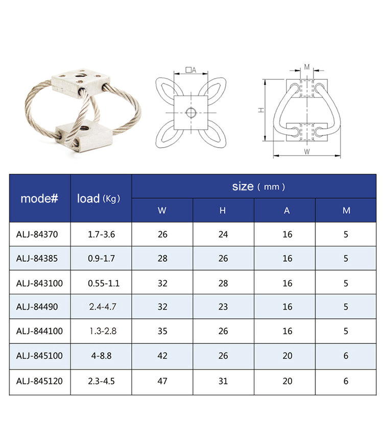 1PCS ALJ-843100 Wire Rope Isolator Anti-vibration Mount Shock Absorber for UAV RC Drone Car Robotic Cameras